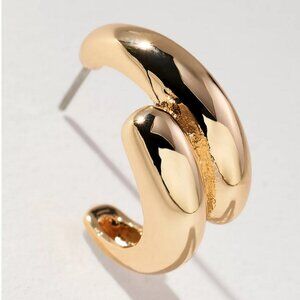 Layered Hoop Earrings by Anthropologie Gold Tone NWT